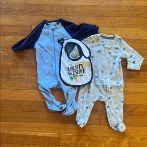 Blue and Gray Kids One Piece Set